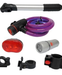 Set para Bicicleta Vision Luz Delantera, Trasera, Candado y Bombín